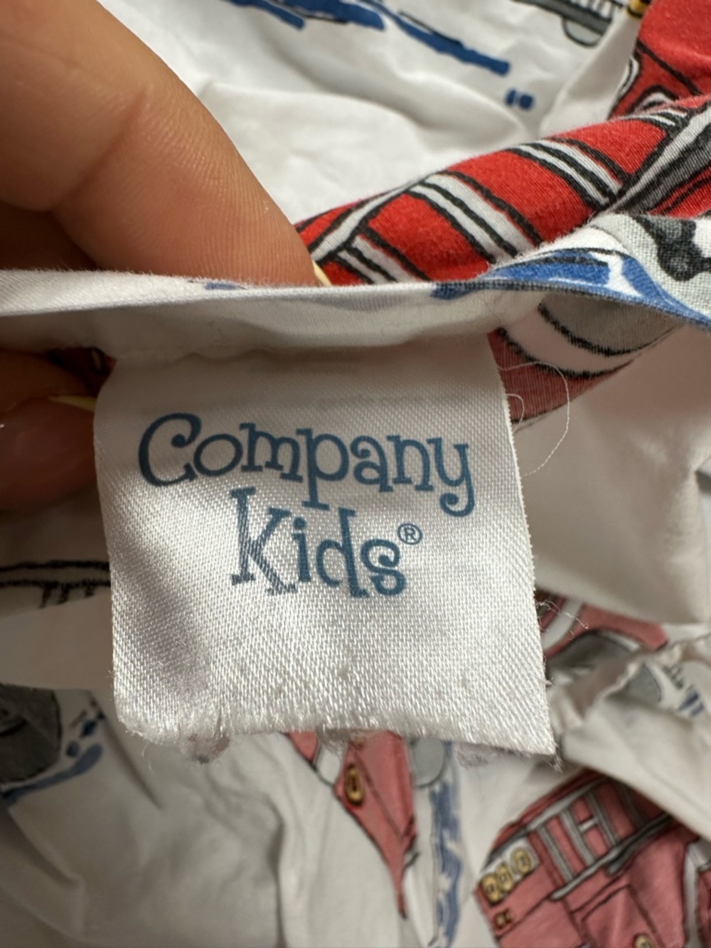 Like new! The Company Store twin fire truck duvet - Picture 5 of 6